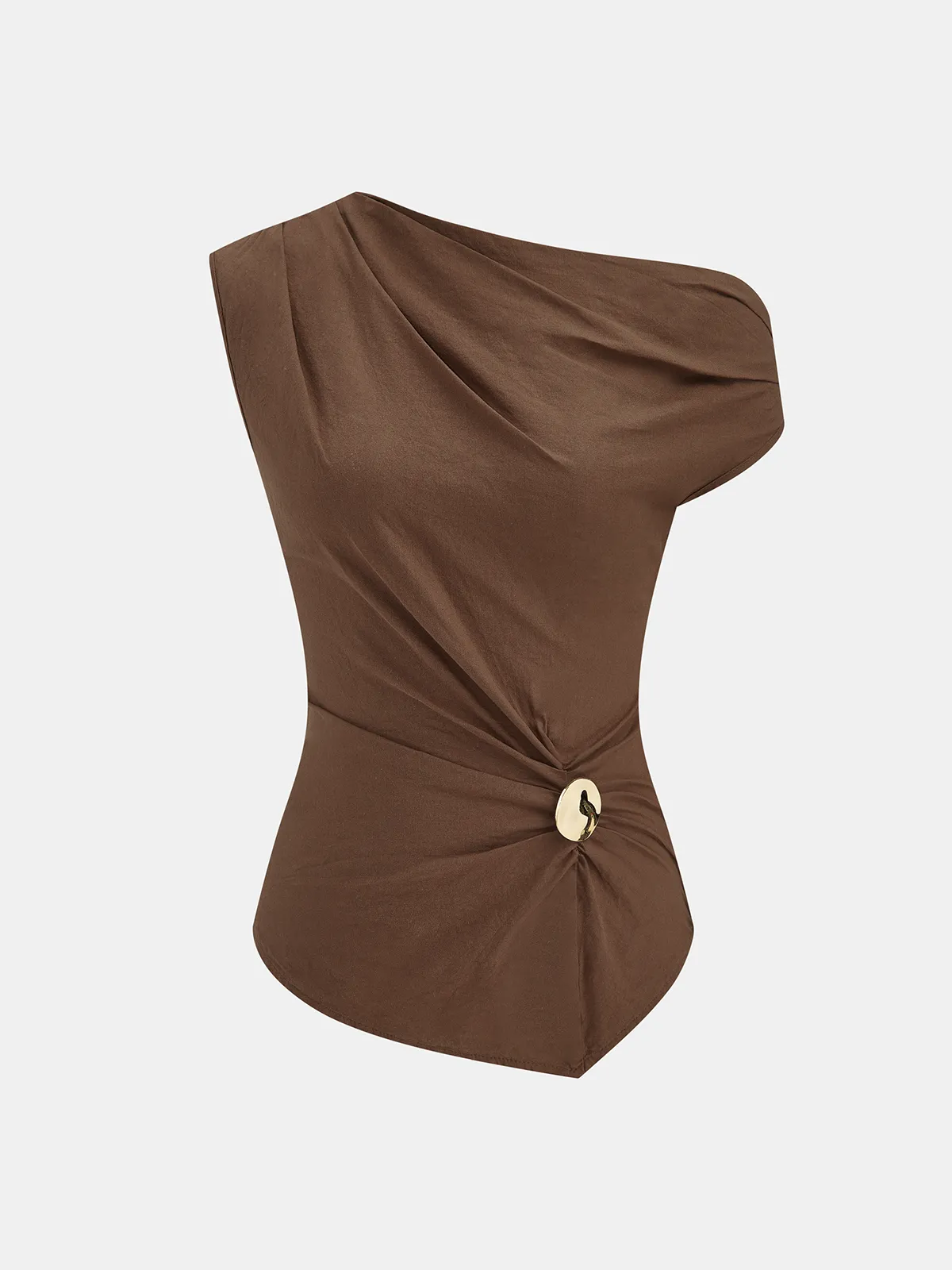 Cotton Blend Asymmetrical Top & Shorts Set sold by COMMENSE product image thumbnail 3