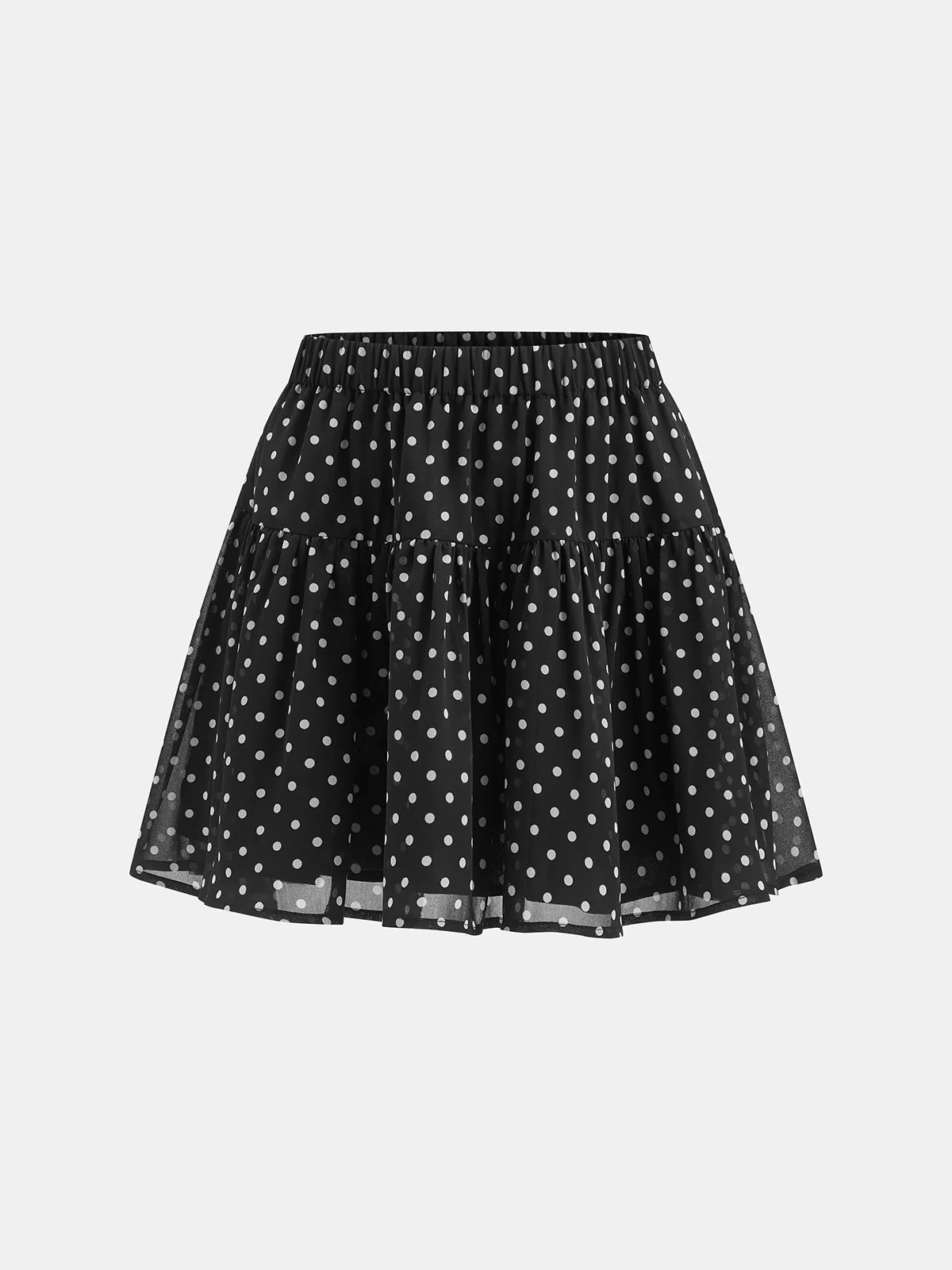 Polka Dot Sheer Shirt & Mini Skirt Set sold by COMMENSE product image thumbnail 5