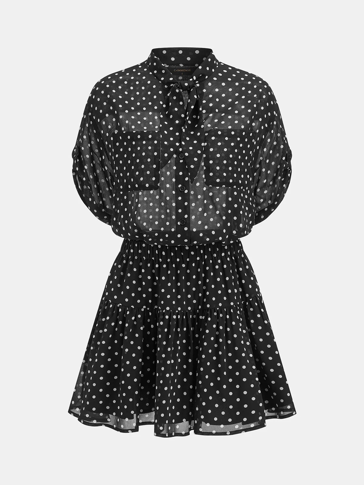 Polka Dot Sheer Shirt & Mini Skirt Set sold by COMMENSE product image thumbnail 2