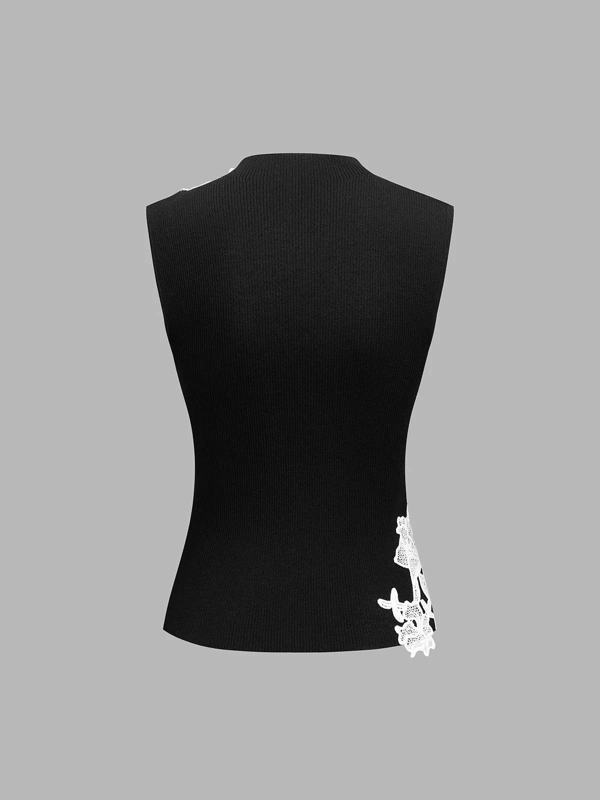 Mock Neck Lace Embroidered Sleeveless Top sold by COMMENSE product image thumbnail 2