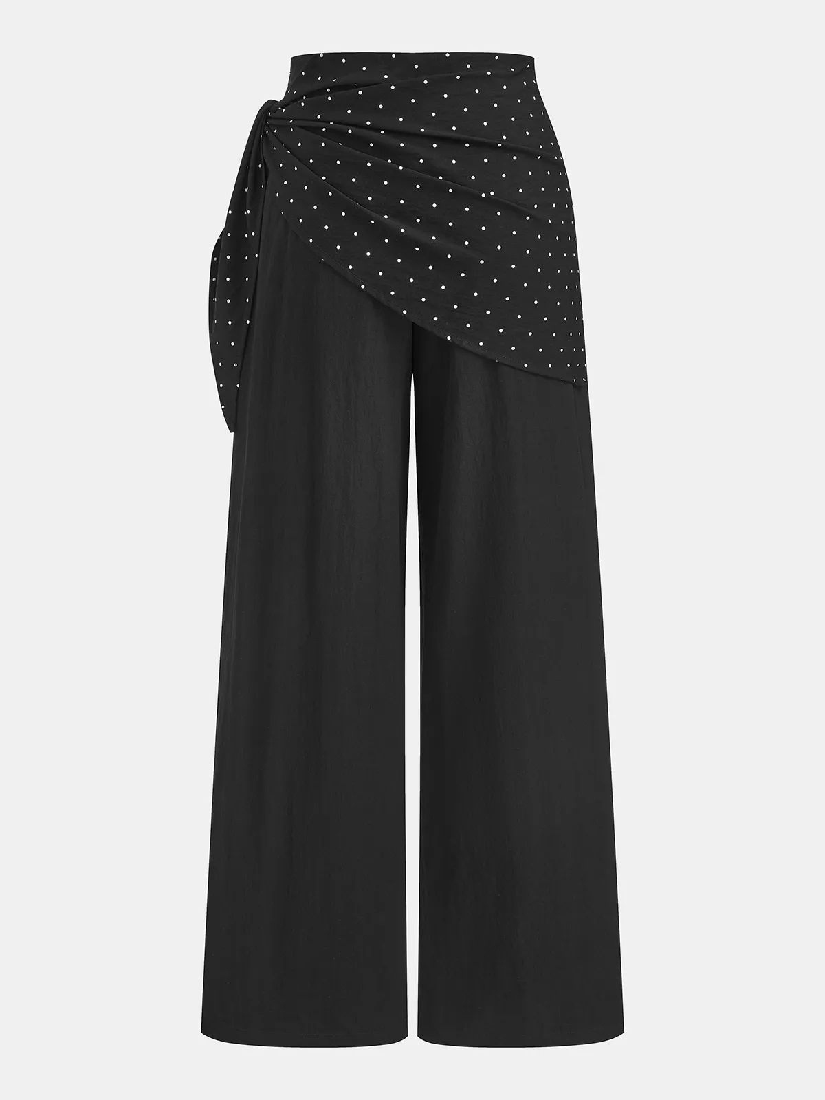 Polka Dot Overlay Wide Leg Pants sold by COMMENSE product image thumbnail 2