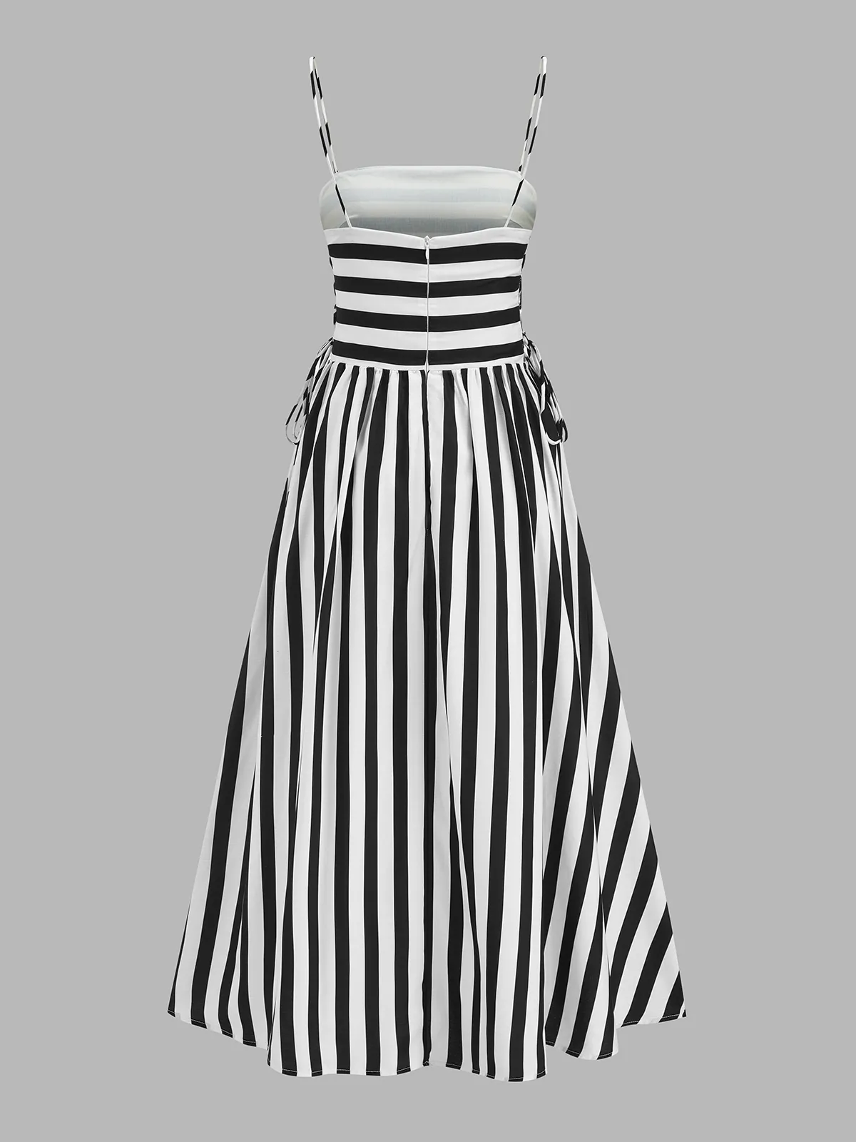 Striped Cami Lace Up Side Maxi Dress sold by COMMENSE product image thumbnail 3