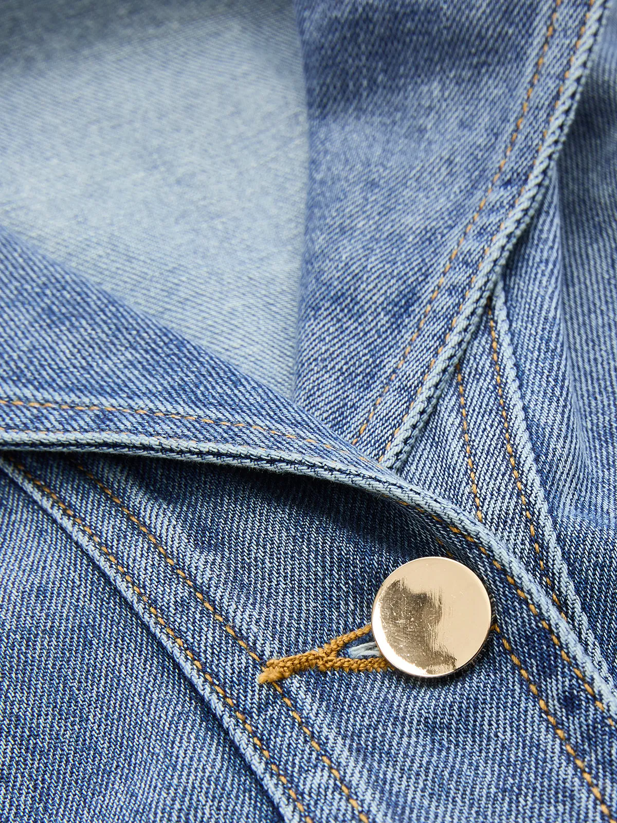 Belted Sleeveless Lapel Denim Shirt Dress sold by COMMENSE product image thumbnail 3