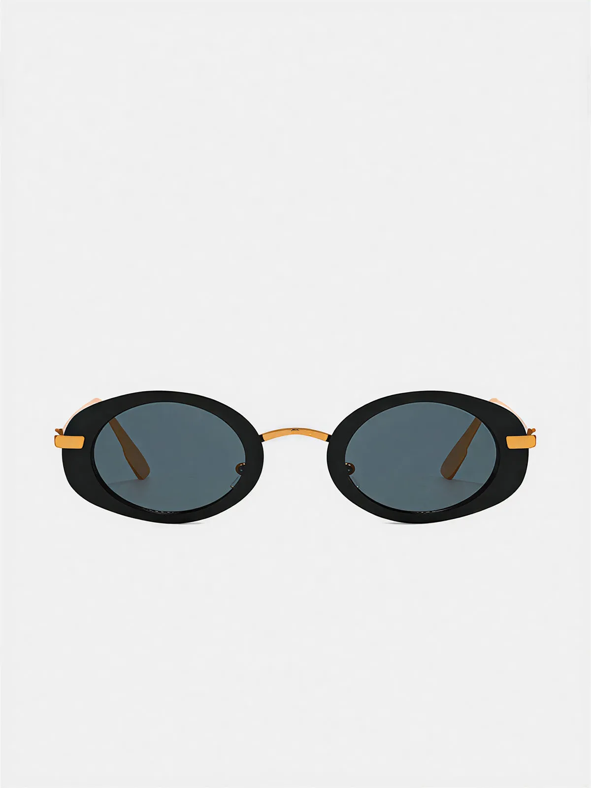 Oval Retro Frame Metal Temple Sunglasses sold by COMMENSE product image thumbnail 2