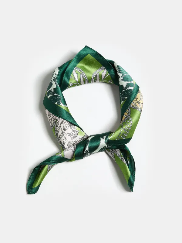 Botanical Print Square Silk Scarf made by COMMENSE