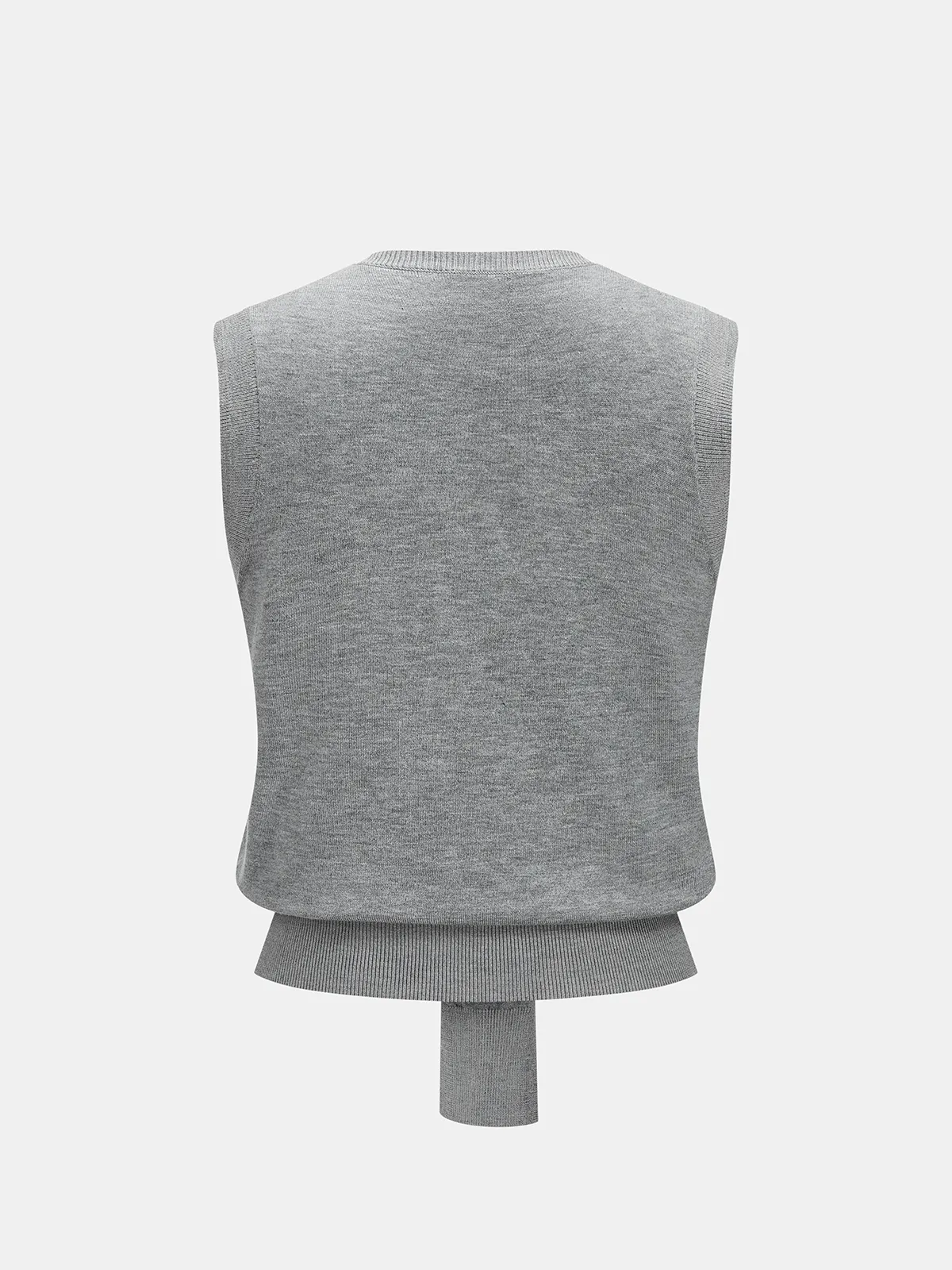 Knotted Scarf Design Sleeveless Knit Vest Top sold by COMMENSE product image thumbnail 2