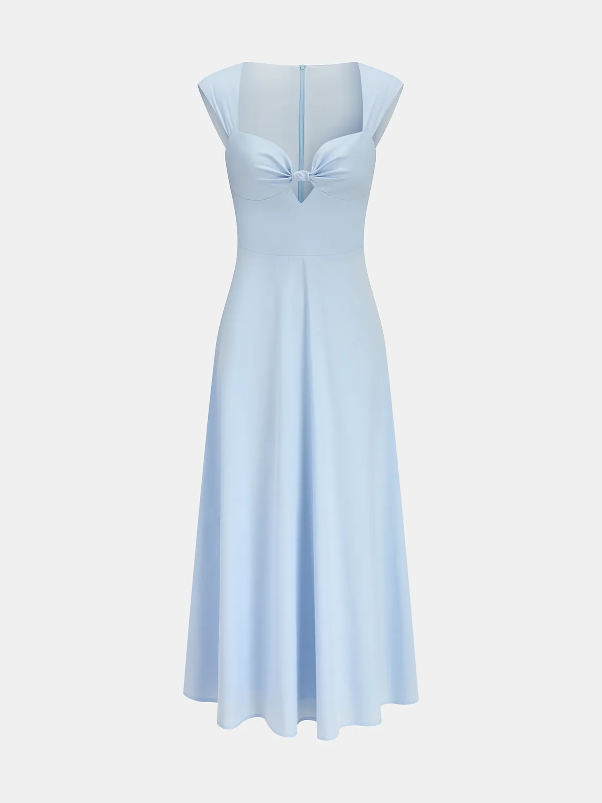 Twist Front Cut Out Cap Sleeve Maxi Dress sold by COMMENSE product image thumbnail 2