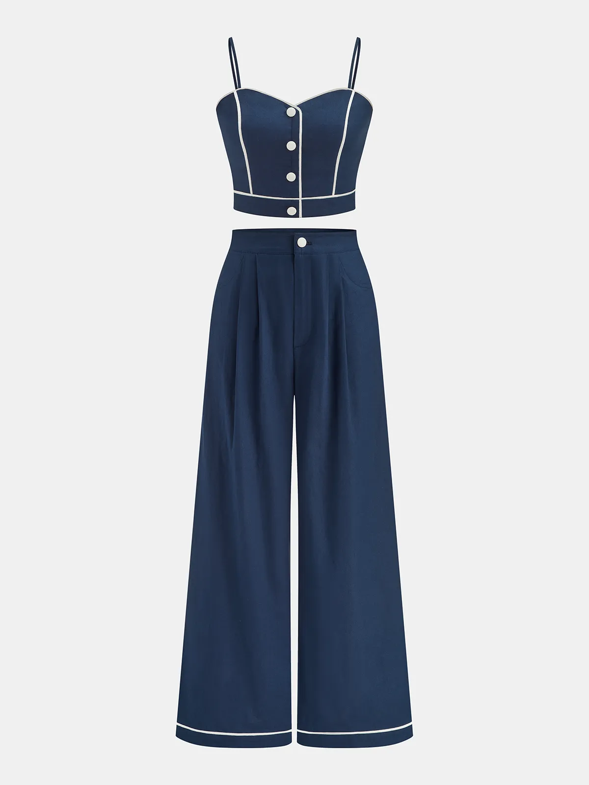 Cotton Linen Cami Top & Wide Leg Pant Set sold by COMMENSE product image thumbnail 2