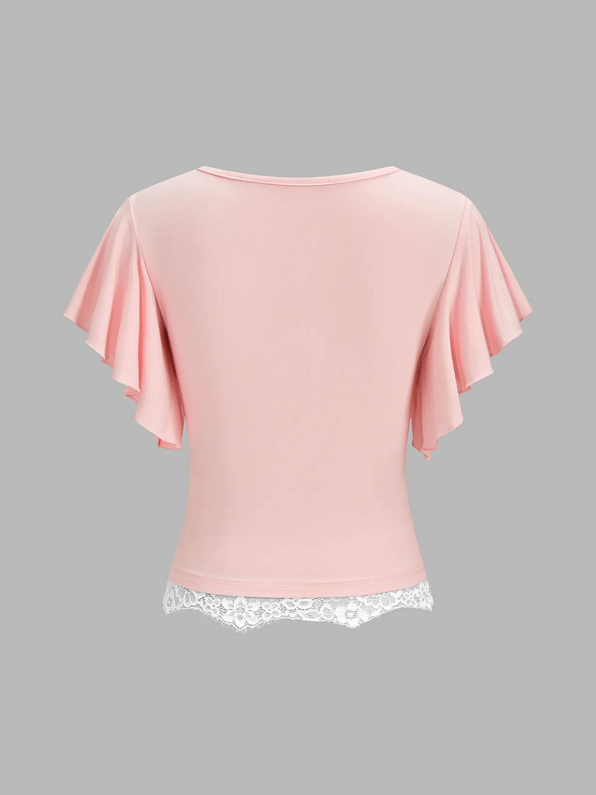 Flutter Sleeve Lace Trim Top sold by COMMENSE product image thumbnail 2