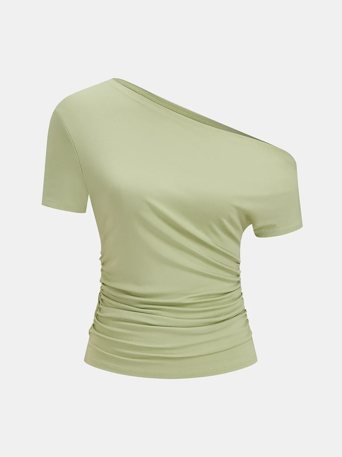 One Shoulder Ruched Top & Midi Skirt Set sold by COMMENSE product image thumbnail 2