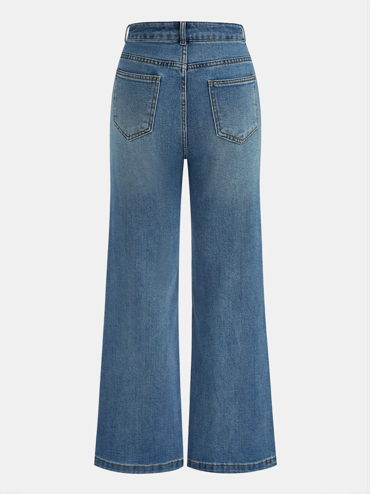 Snowflake Rhinestone Straight-Leg Jeans sold by COMMENSE product image thumbnail 2