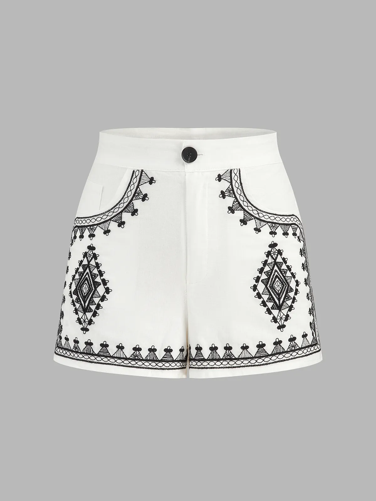 Embroidered Cotton Blend Vest & Shorts Set sold by COMMENSE product image thumbnail 4