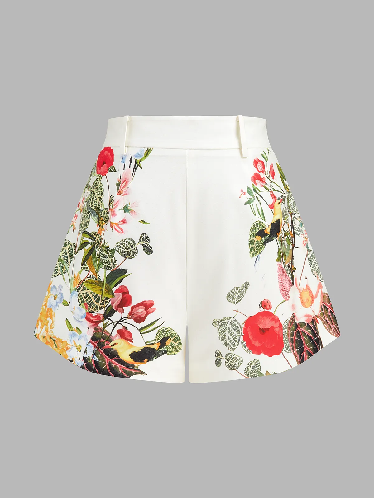 Floral Print Belted Strapless Top & Shorts Set sold by COMMENSE product image thumbnail 5