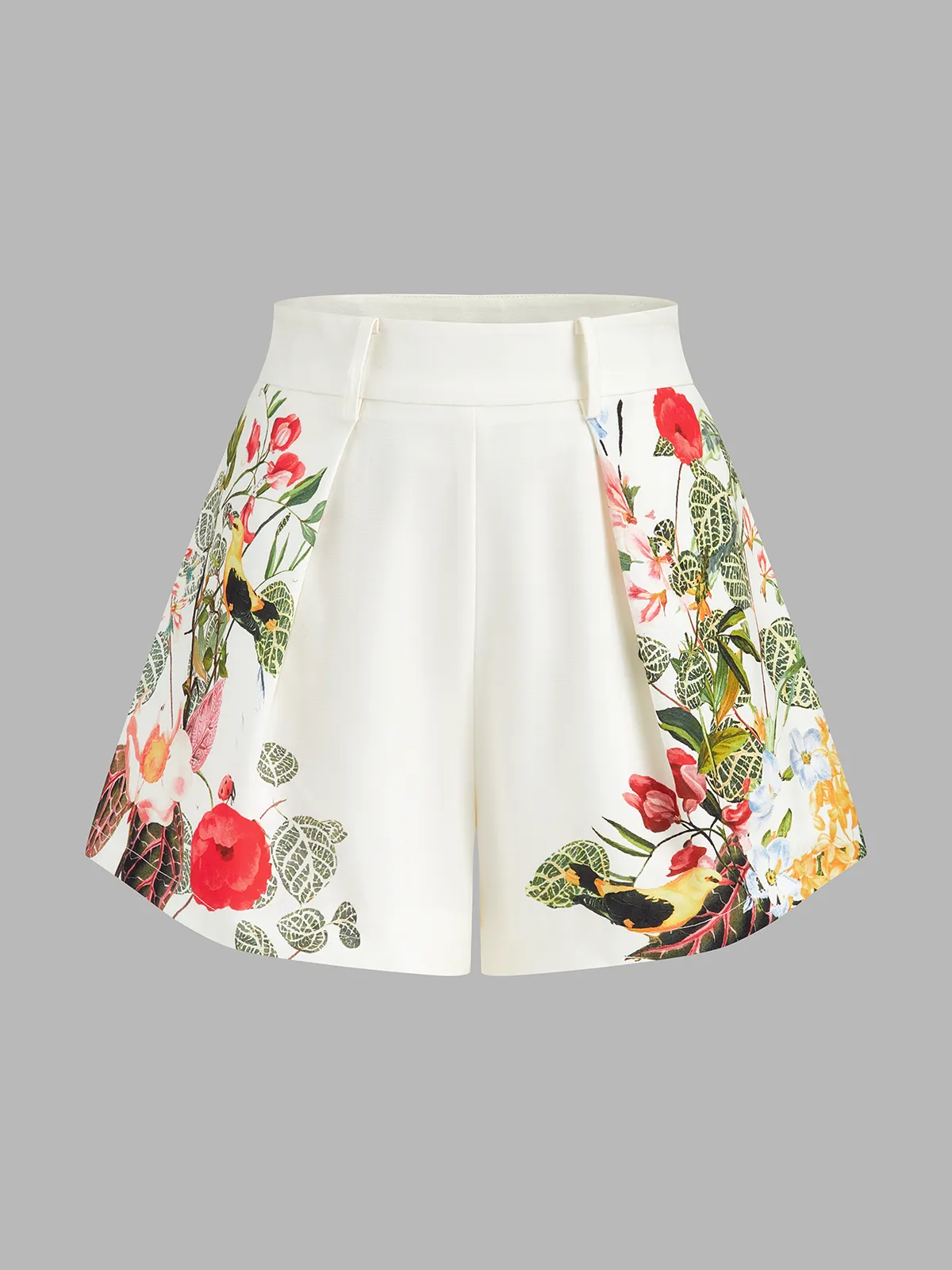 Floral Print Belted Strapless Top & Shorts Set sold by COMMENSE product image thumbnail 4