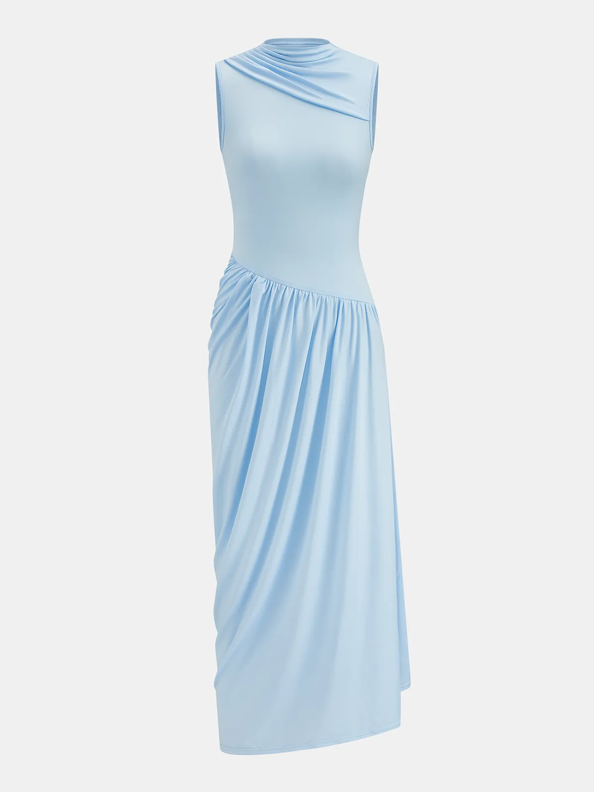 Removable Cape Asymmetrical Draped Maxi Dress sold by COMMENSE product image thumbnail 2