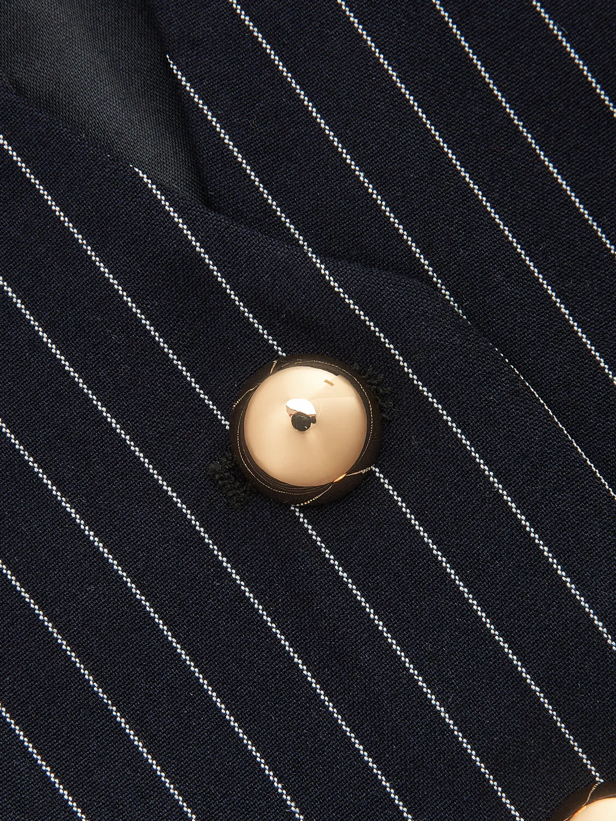 Pinstriped Button-Front Stand Collar Blouse sold by COMMENSE product image thumbnail 4