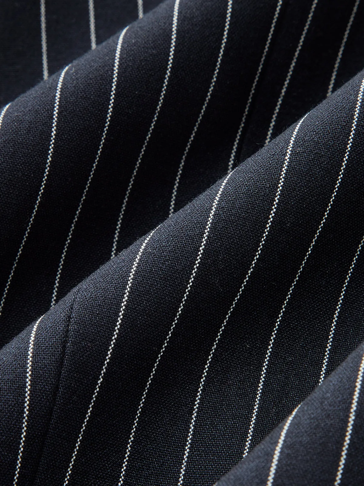 Pinstriped Button-Front Stand Collar Blouse sold by COMMENSE product image thumbnail 3