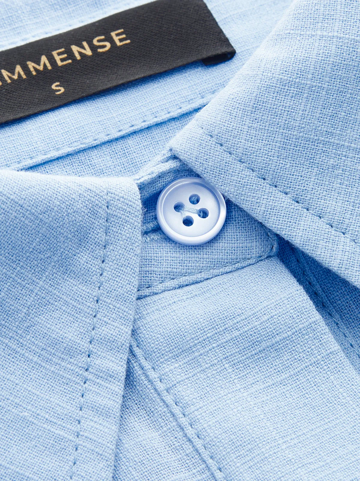 Cotton Belted Short Sleeve Midi Shirt Dress sold by COMMENSE product image thumbnail 3