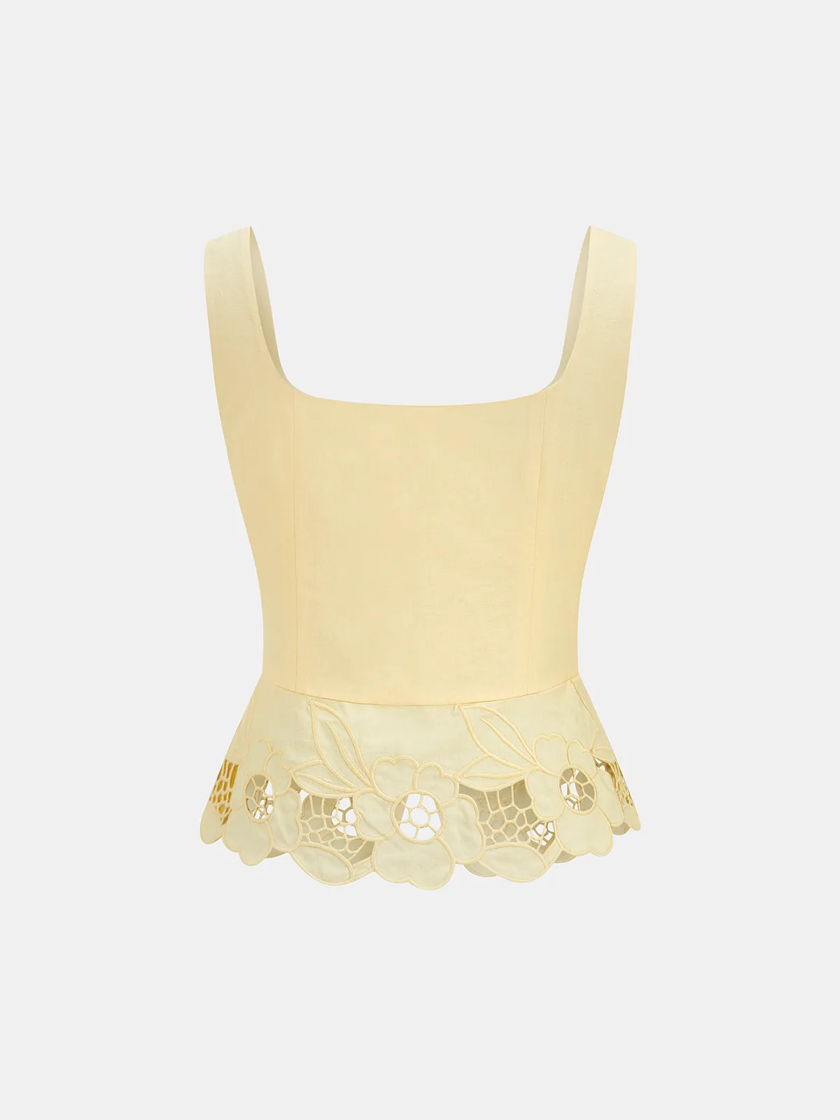 Linen Blend Embroidered Top & Pleated Skirt Set sold by COMMENSE product image thumbnail 3