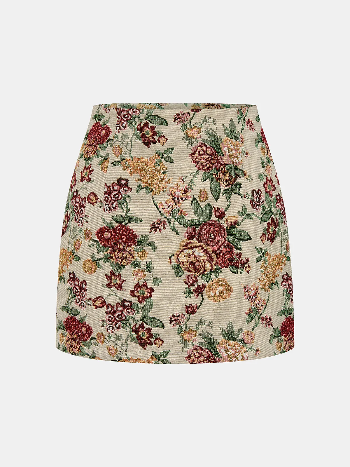 Floral Jacquard Bustier Crop Top & Mini Skirt Set sold by COMMENSE product image thumbnail 4