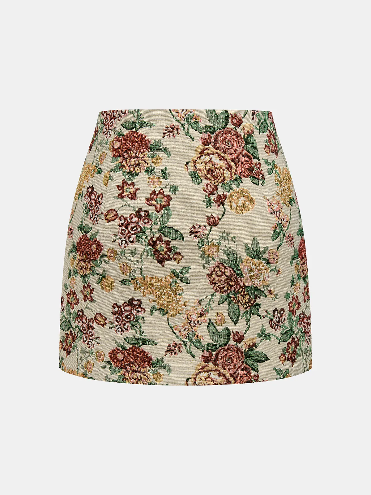 Floral Jacquard Bustier Crop Top & Mini Skirt Set sold by COMMENSE product image thumbnail 5
