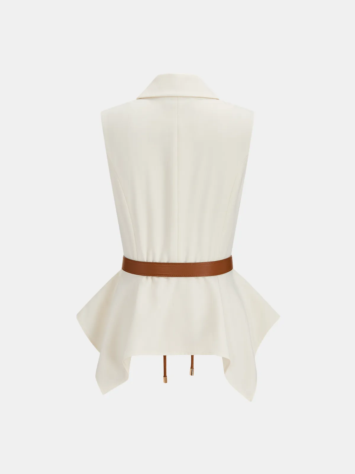 Belted Peplum Blazer Vest & Wide Leg Pants Set sold by COMMENSE product image thumbnail 3