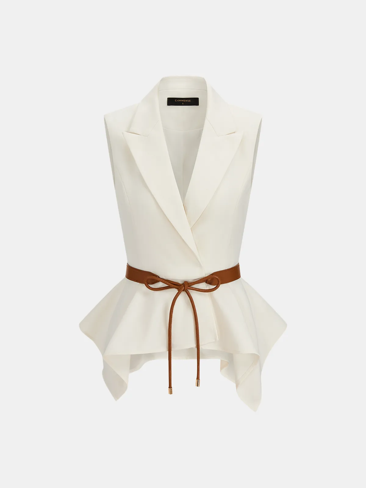 Belted Peplum Blazer Vest & Wide Leg Pants Set sold by COMMENSE product image thumbnail 2
