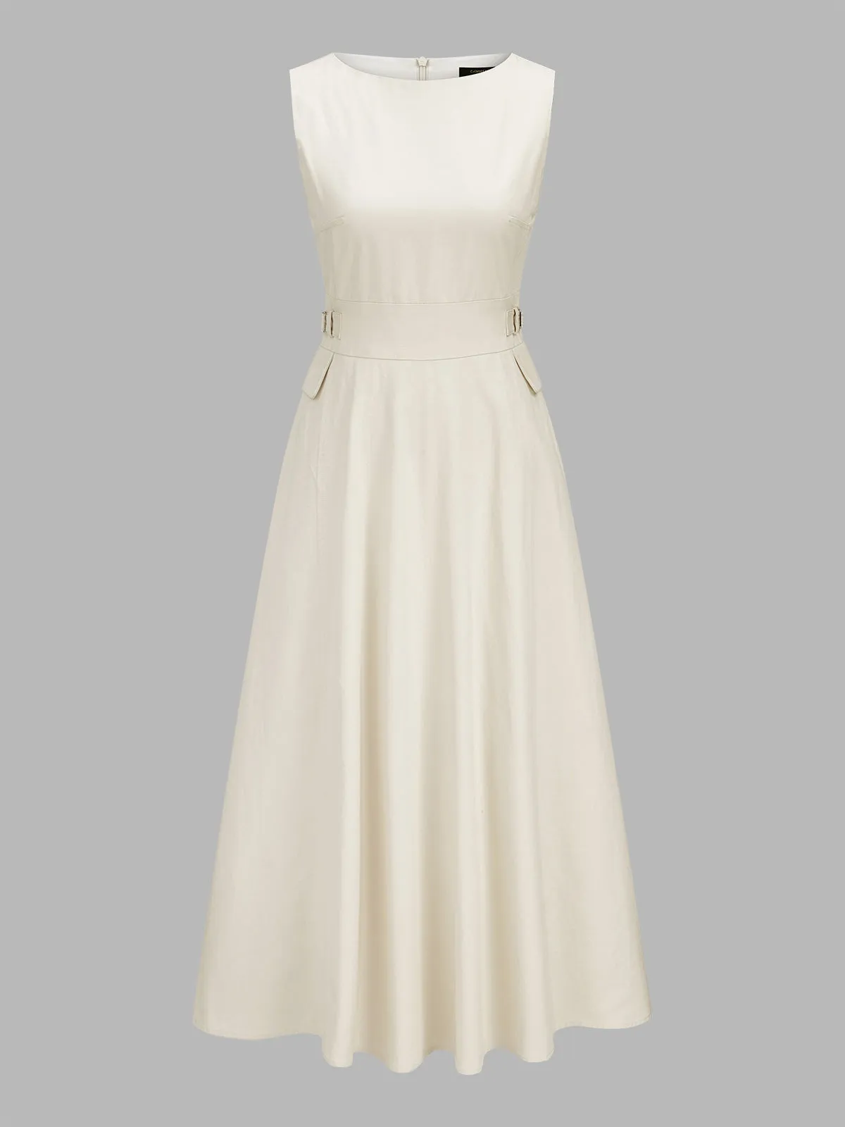 Buckle Waist Sleeveless Maxi Dress sold by COMMENSE
