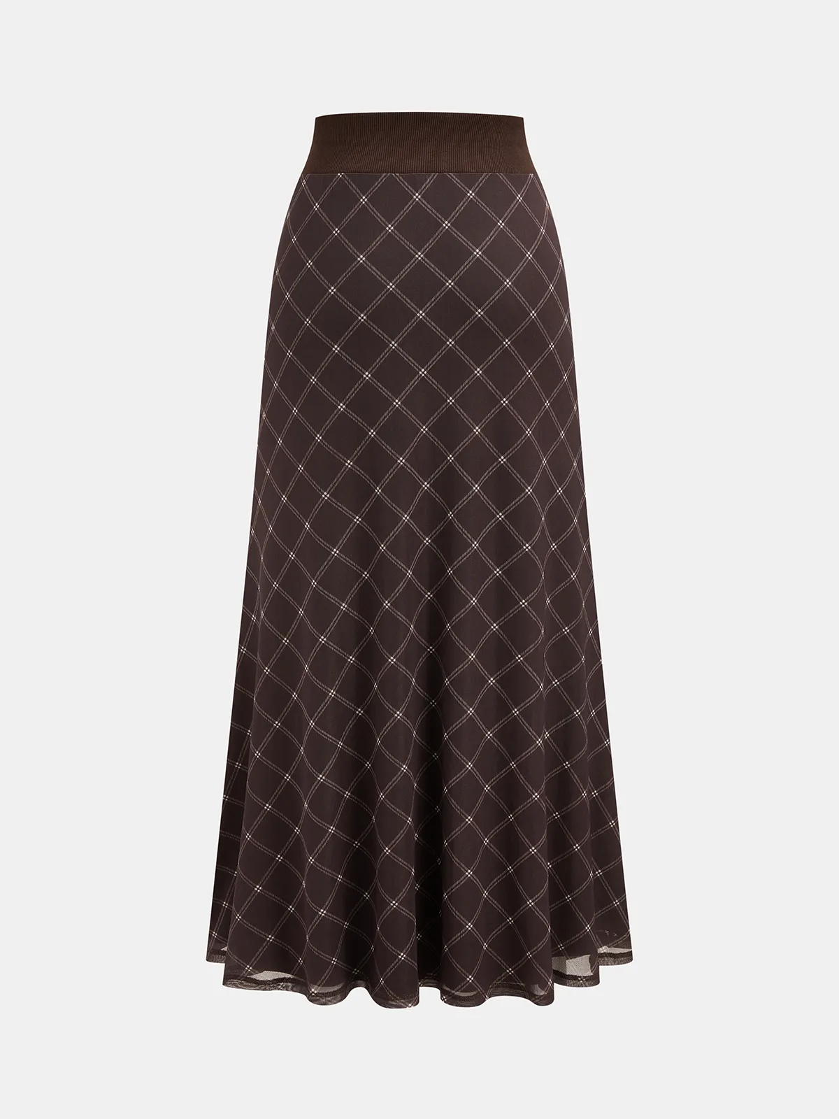 Plaid Off-Shoulder Top & Maxi Skirt Set sold by COMMENSE product image thumbnail 5