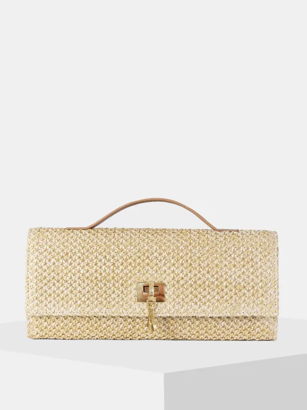 Straw Weave Crossbody Clutch Bag made by COMMENSE