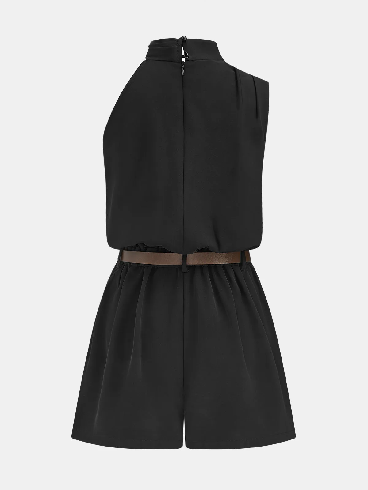 Asymmetric Sleeveless Belted Tailored Romper sold by COMMENSE product image thumbnail 2