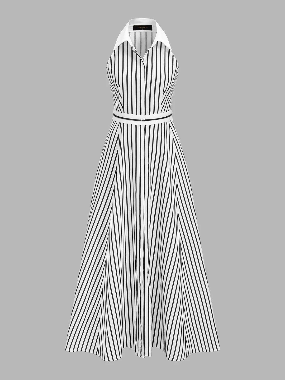 Striped Sleeveless Shirt Maxi Dress sold by COMMENSE product image thumbnail 2