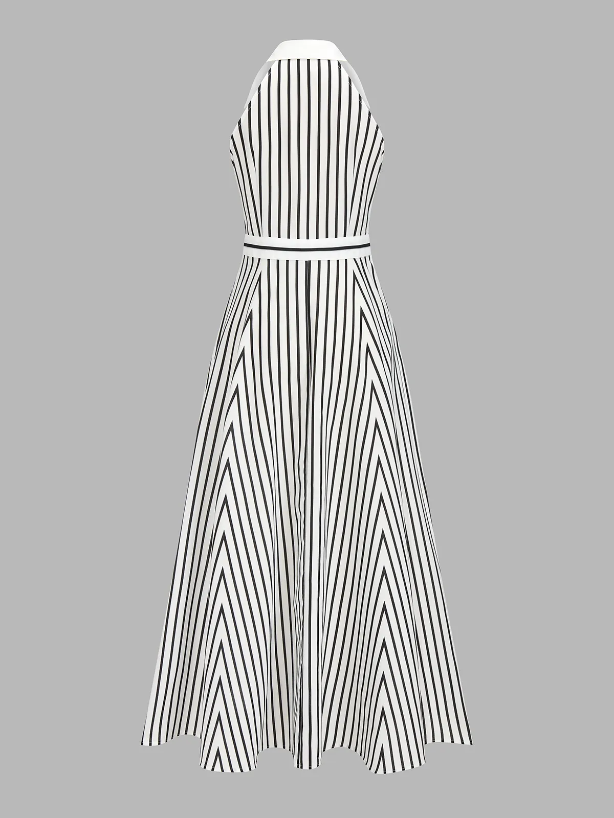 Striped Sleeveless Shirt Maxi Dress sold by COMMENSE product image thumbnail 3