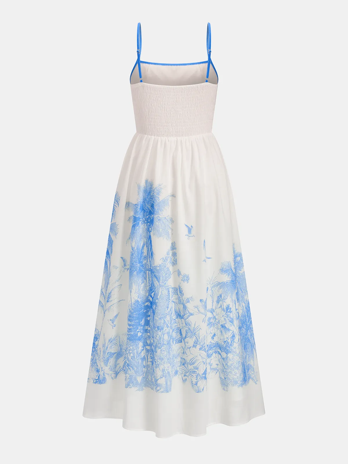 Tropical Print Contrast Trim Cami Midi Dress sold by COMMENSE product image thumbnail 2