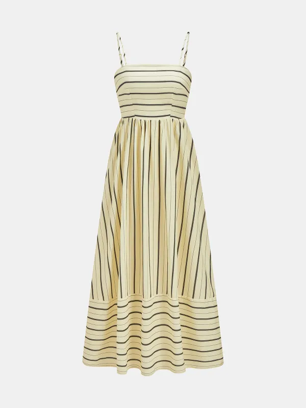 Striped A-Line Cami Maxi Dress made by COMMENSE