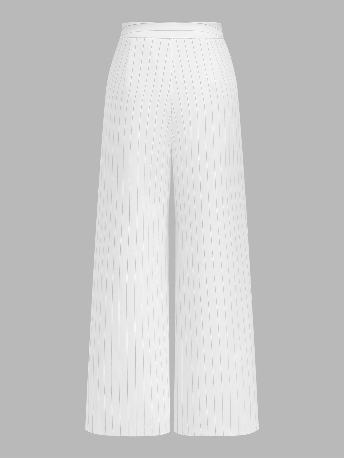 Pinstripe Wrap-Front Wide Leg Pants sold by COMMENSE product image thumbnail 3