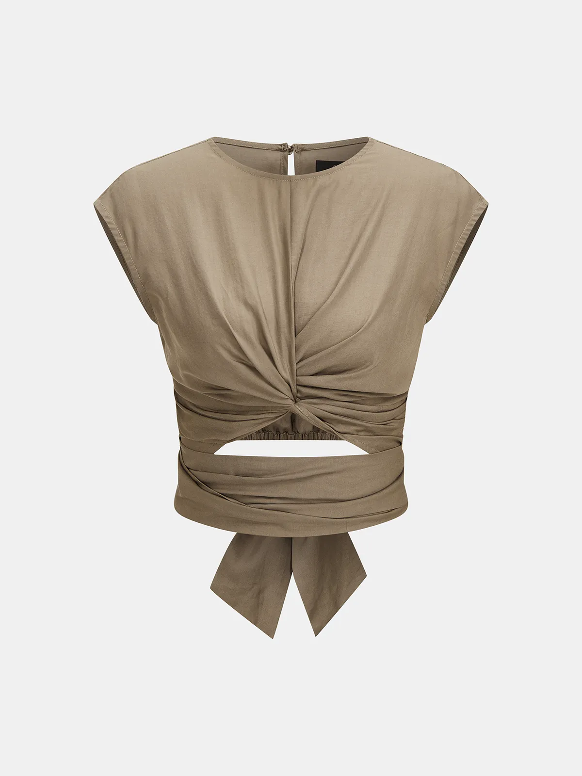 Lyocell Twist-Front Cut-Out Top sold by COMMENSE product image thumbnail 2