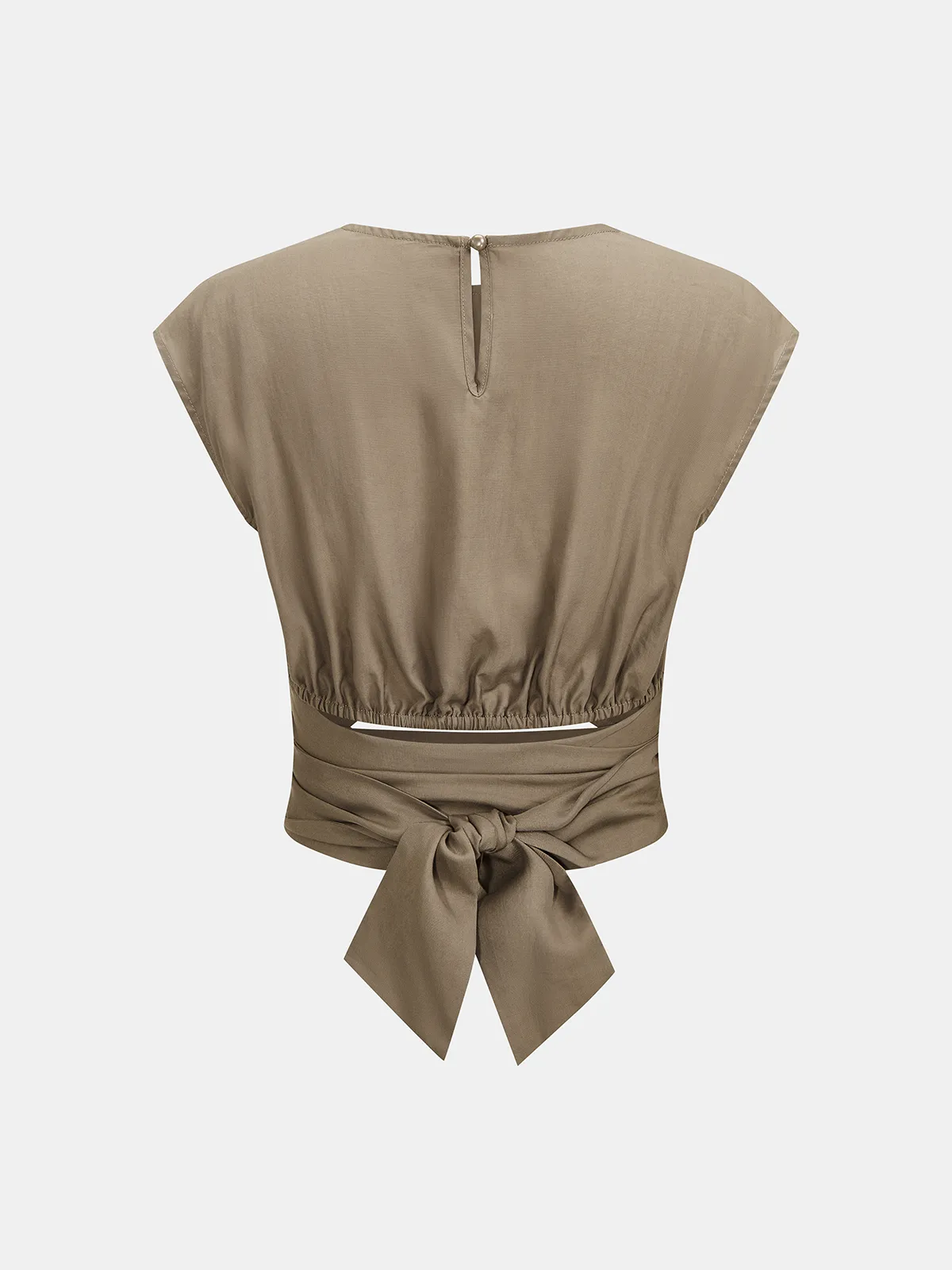 Lyocell Twist-Front Cut-Out Top sold by COMMENSE product image thumbnail 3