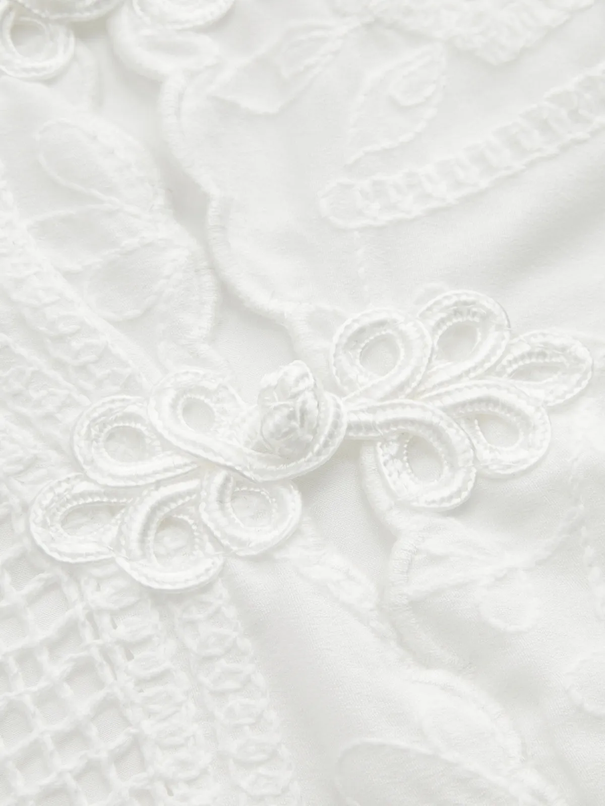 Frog Button Eyelet Embroidered Sleeveless Top sold by COMMENSE product image thumbnail 4
