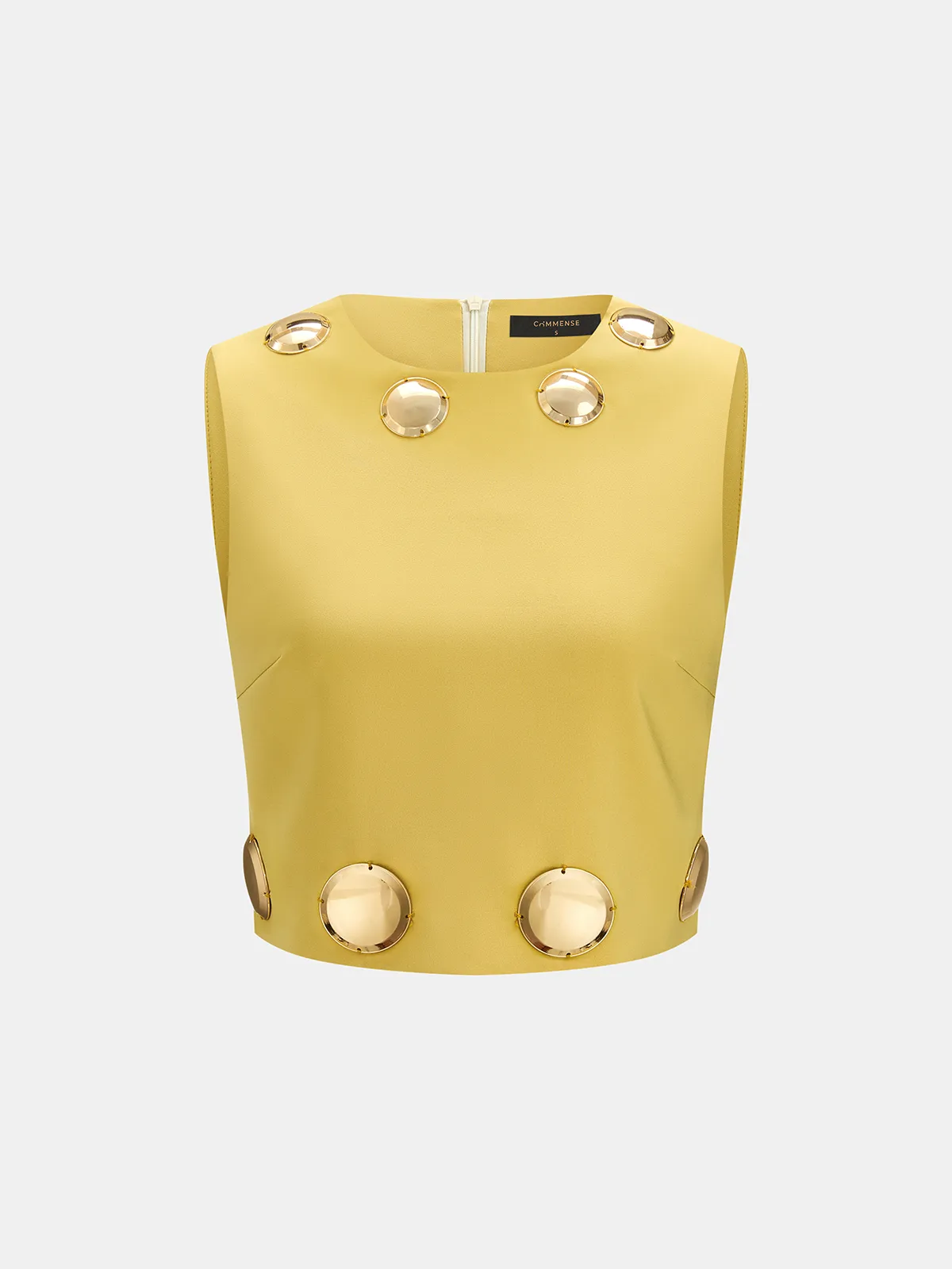 Metal Detail Sleeveless Crop Top & Mini Skirt Set sold by COMMENSE product image thumbnail 3