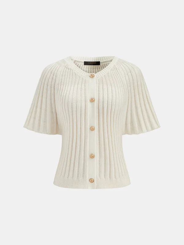 Wool Blend Ribbed Knit Top made by COMMENSE