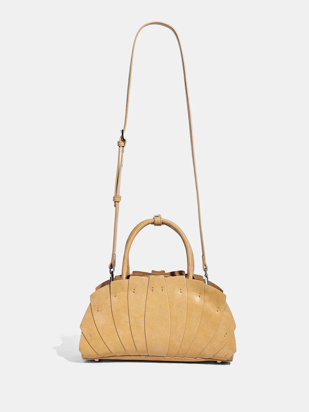 Layered Pleated Top Handle Handbag sold by COMMENSE product image thumbnail 2