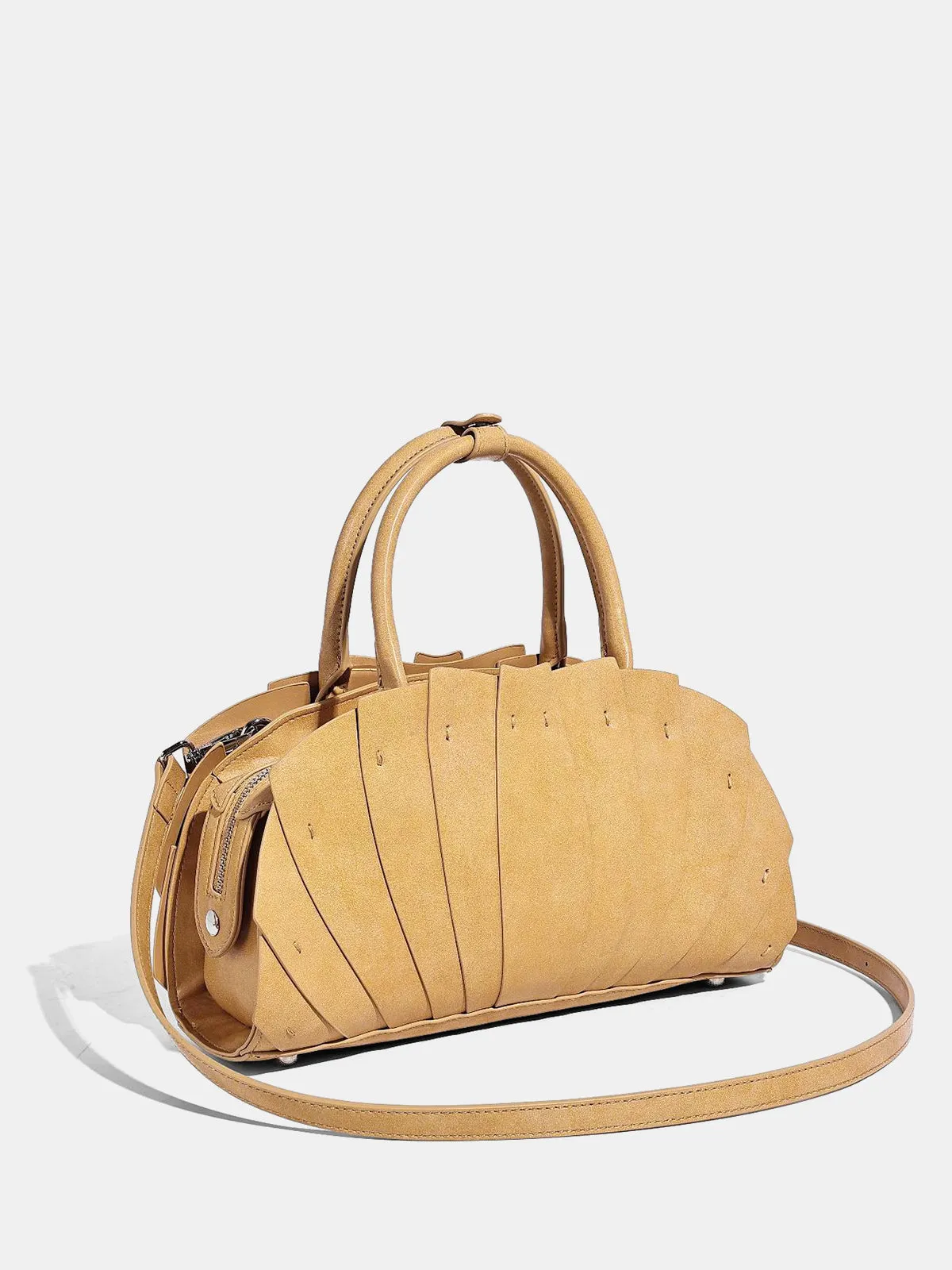 Layered Pleated Top Handle Handbag sold by COMMENSE product image thumbnail 3