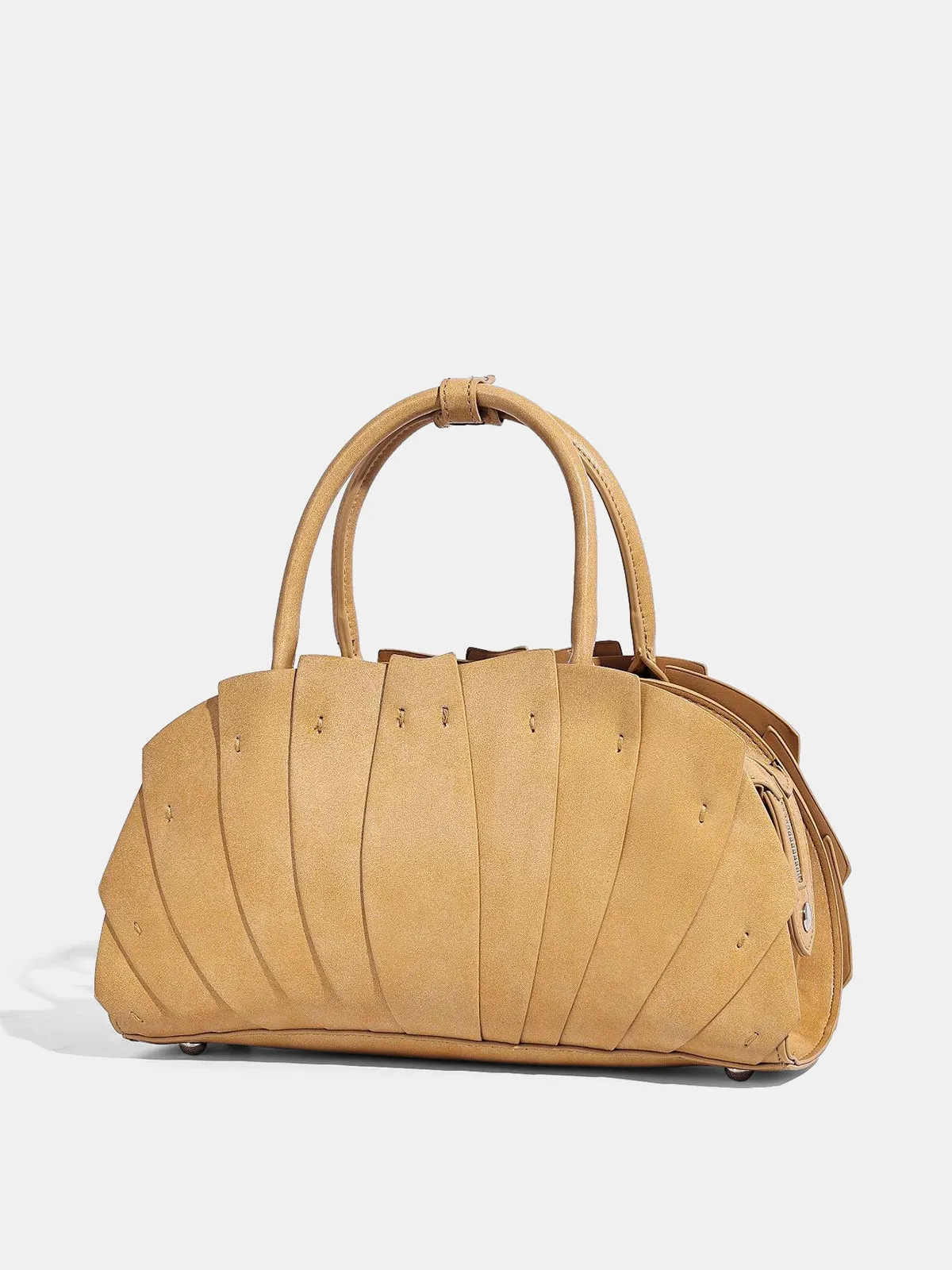 Layered Pleated Top Handle Handbag sold by COMMENSE