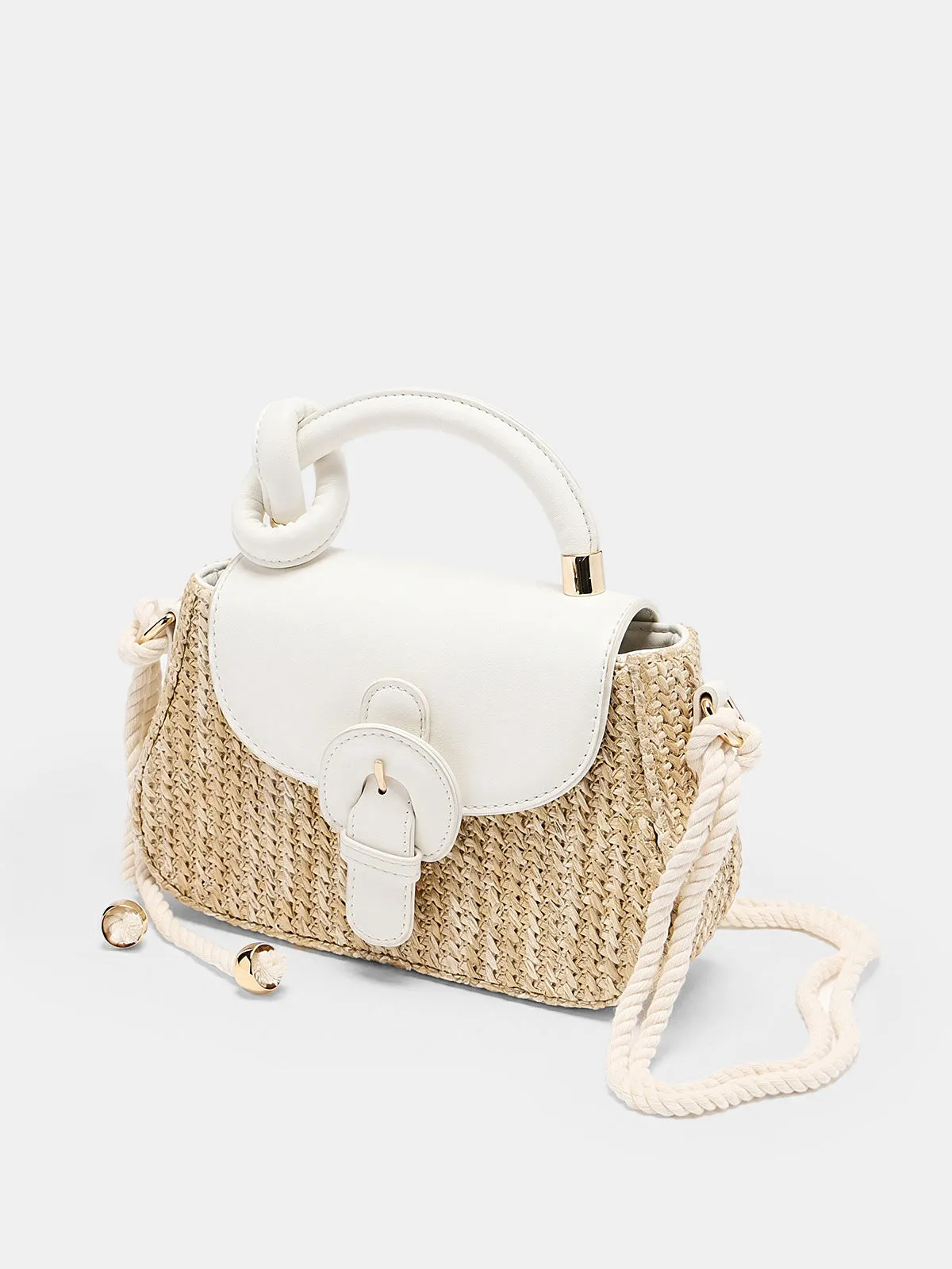 Woven Straw Top Handle Crossbody Handbag sold by COMMENSE product image thumbnail 3