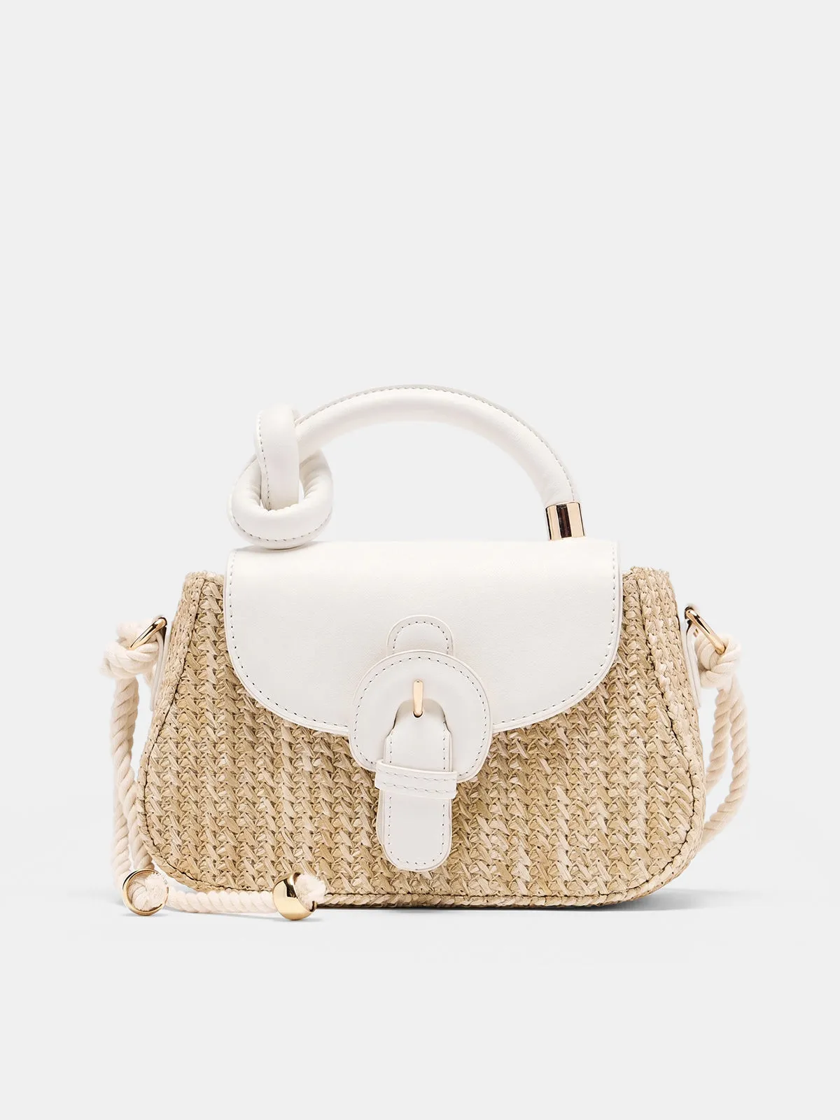 Woven Straw Top Handle Crossbody Handbag sold by COMMENSE