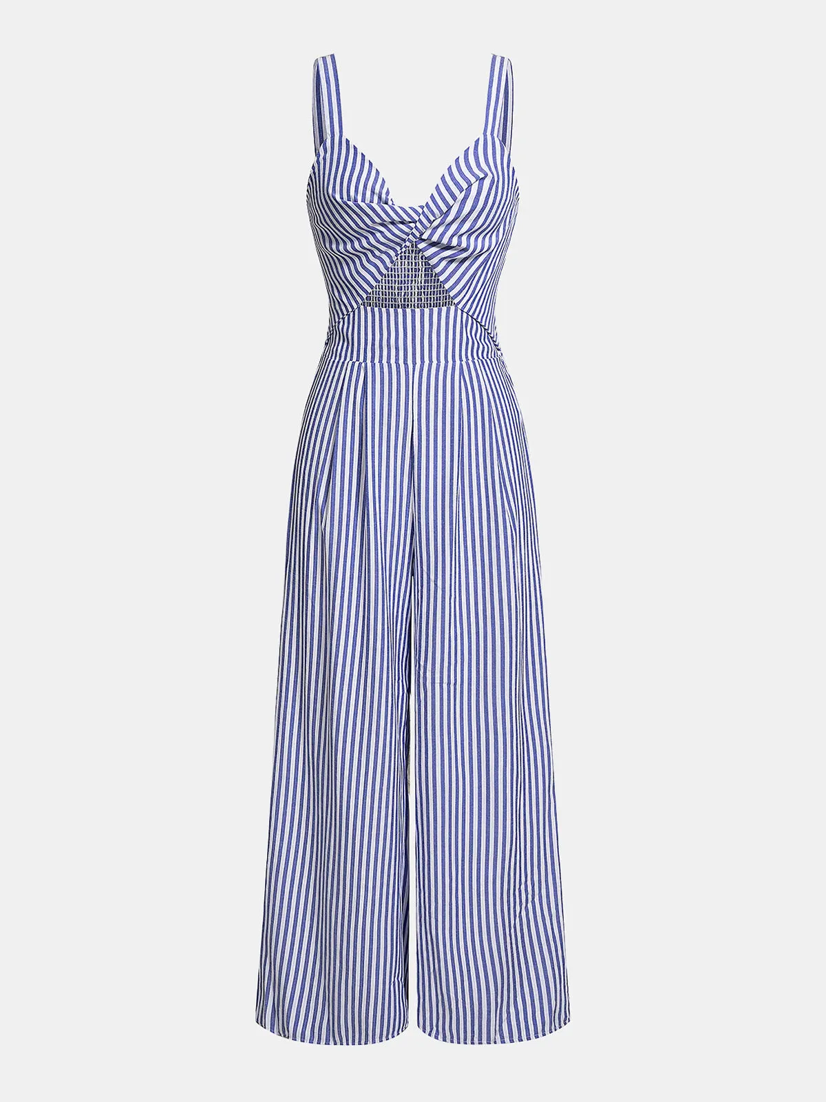 Striped Cut Out Wide Leg Cami Jumpsuit sold by COMMENSE product image thumbnail 2