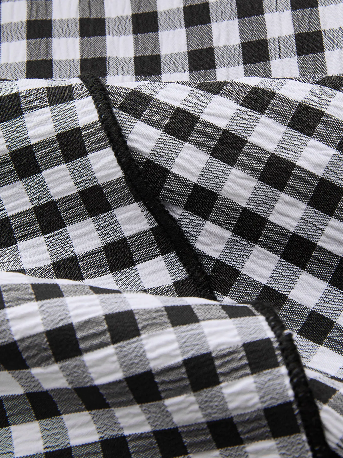 Gingham Ruffled Asymmetric Maxi Skirt sold by COMMENSE product image thumbnail 3