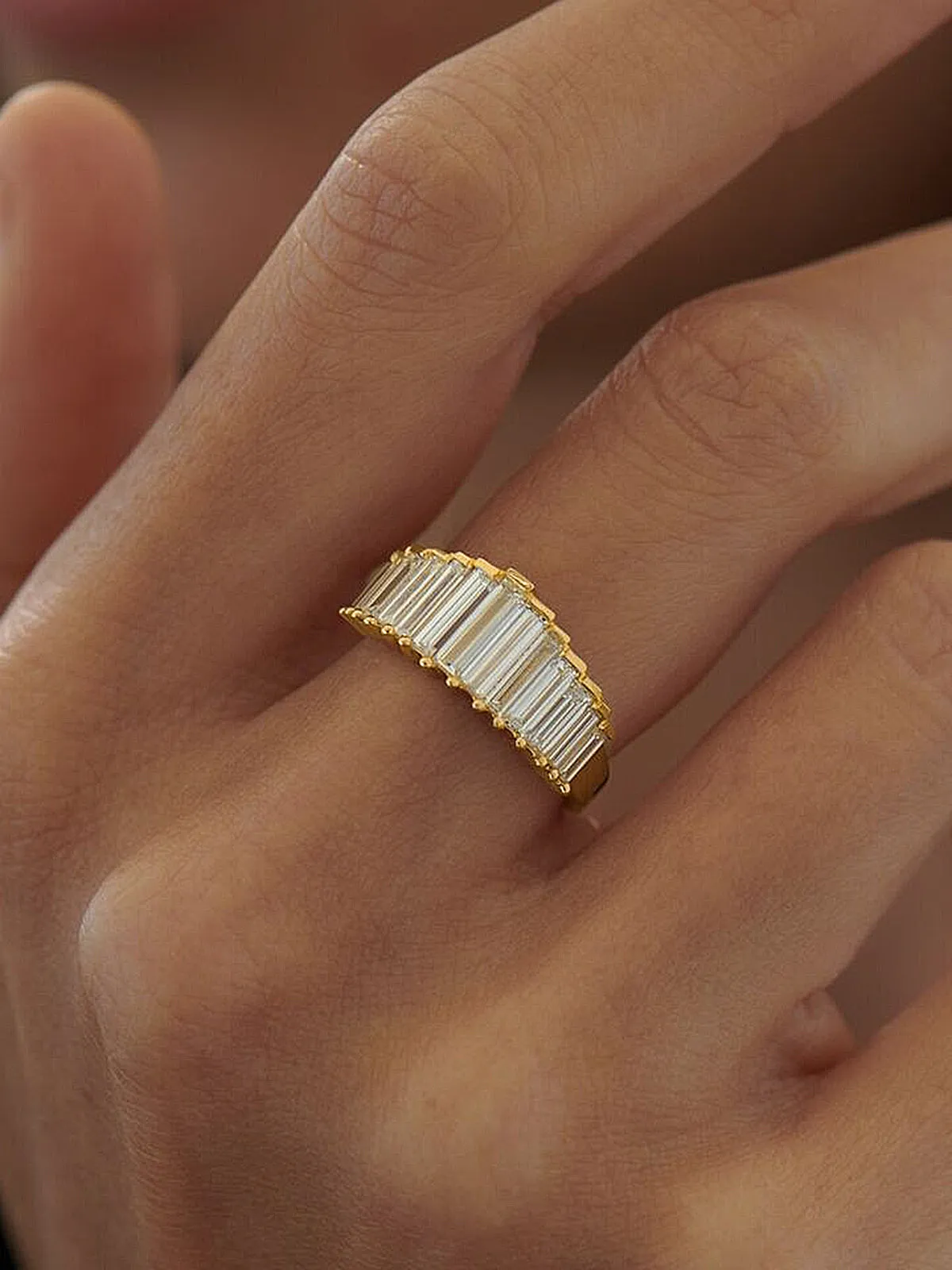 Dainty Baguette Cut Band Ring sold by COMMENSE product image thumbnail 2