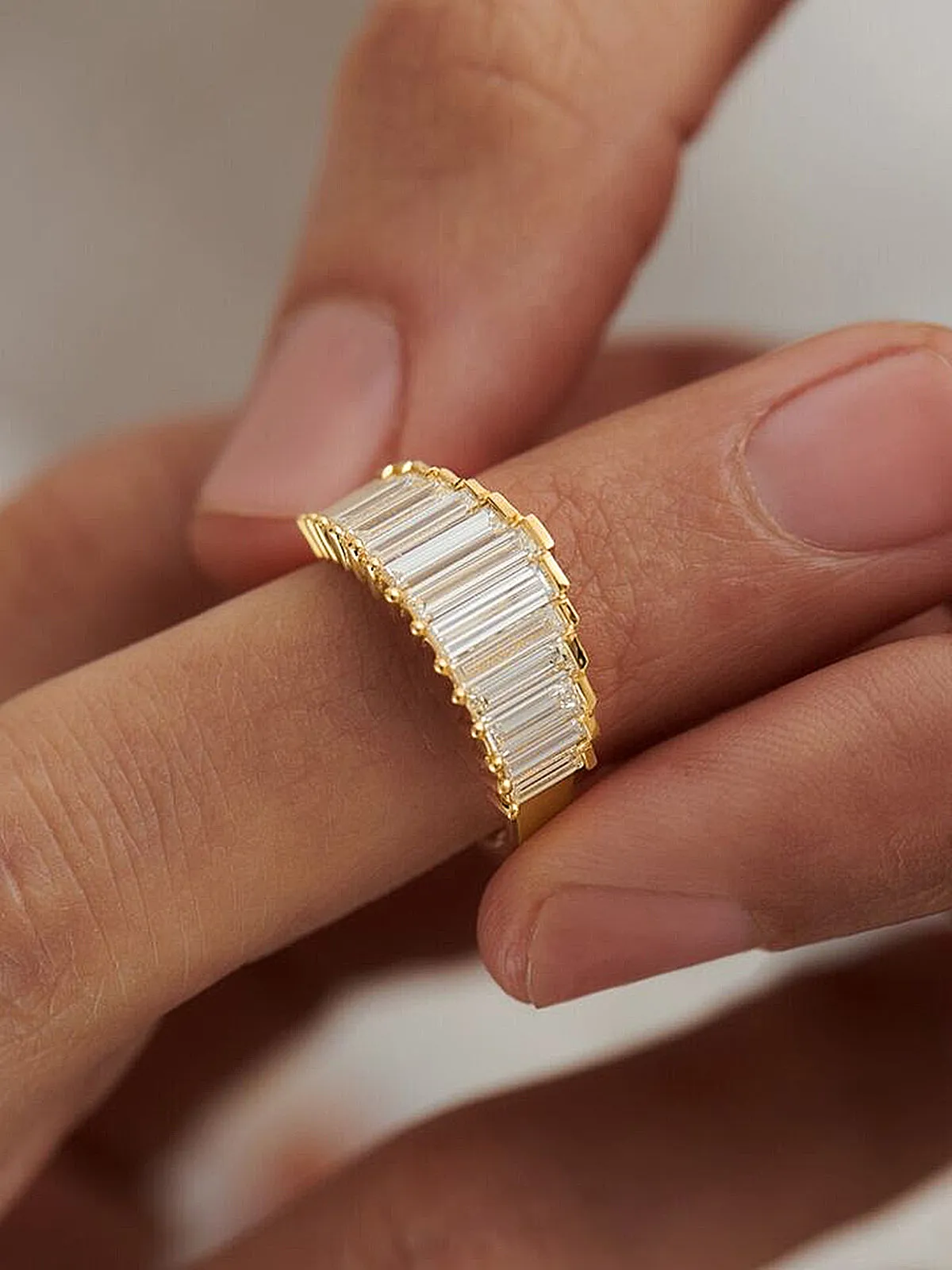 Dainty Baguette Cut Band Ring sold by COMMENSE product image thumbnail 3